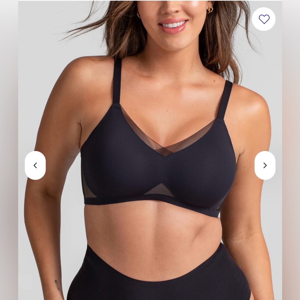 Honeylove CrossOver V-Neck Seamless Black Wireless Bra Sexy Lift Support Mesh - Picture 2 of 13